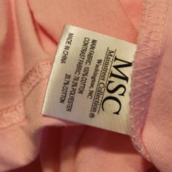 NWOT -Pink Long Sleeve Women's T- Shirt by MSC Mainstreet Collection - Size L - Picture 7 of 7